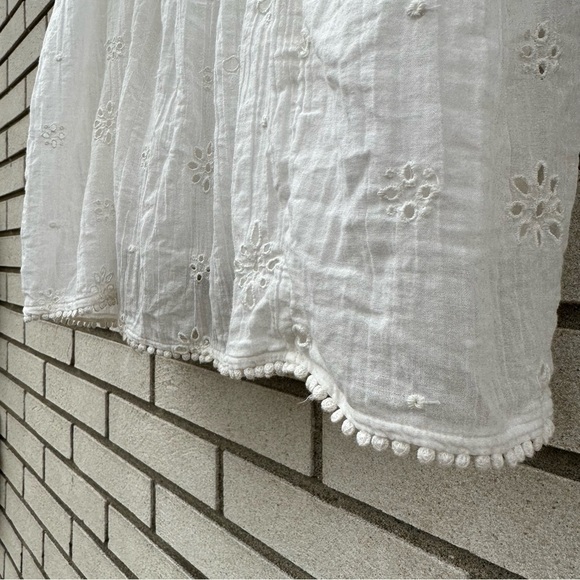 Aerie White Eyelet Cotton Sundress Adjustable Straps Lined Summer Dress Large - Picture 7 of 15